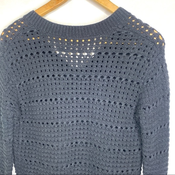 ALL SAINTS Lota V Neck Sweater Cable Knit Dark Blue XS - Picture 8 of 12
